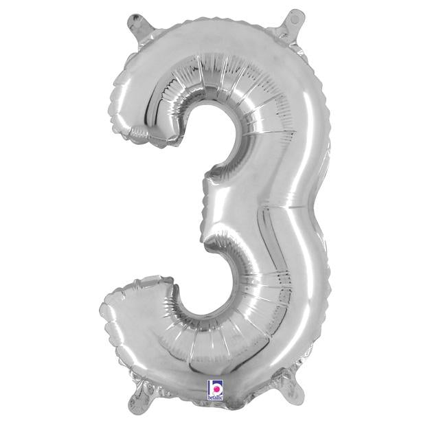 Flower Delivery Florist Same Day Naples 62 Number Three Air Filled Balloon.Jpg